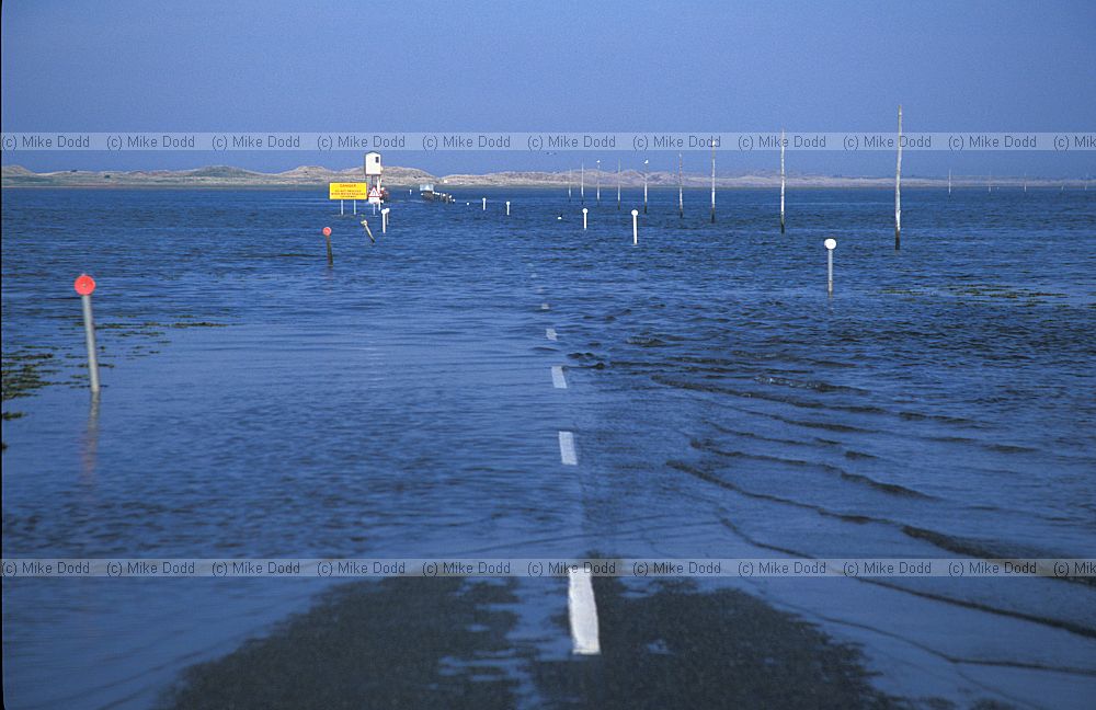 Sea covering causeway to Lindisfarne