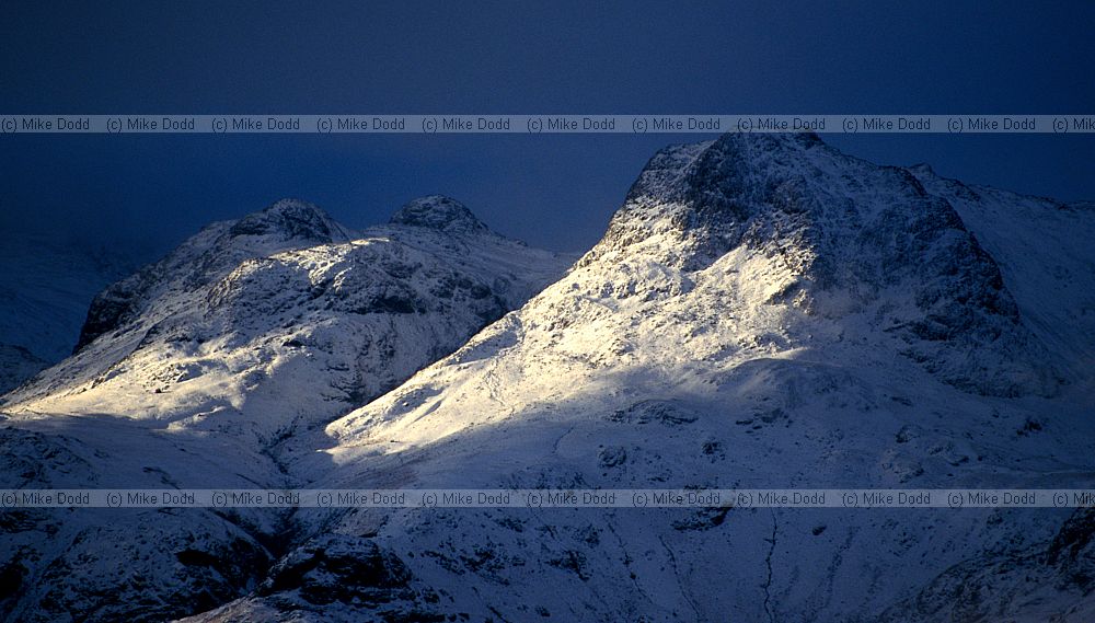 Snowy Langdale pikes, Lake District