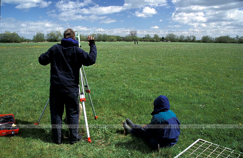 Surveying grassland, Cricklade meadow