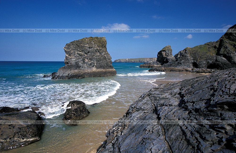 Beach cliffs Bedruthan steps, Cornwall