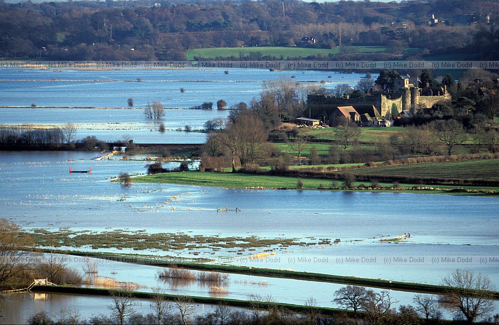 Flooded river valley near Amberley, Sussex