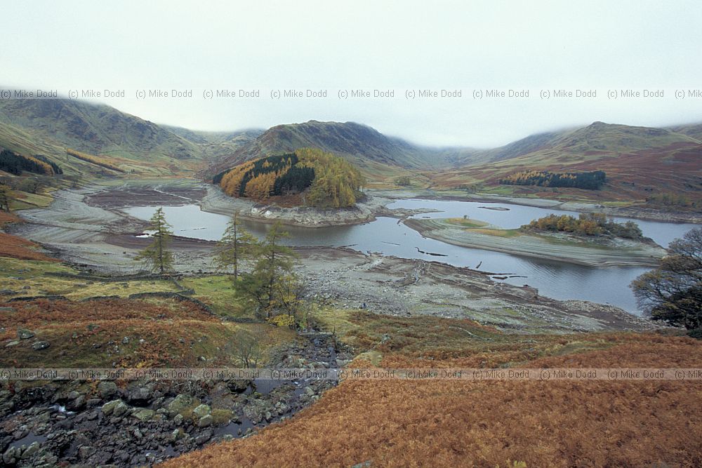 drought affected reservoir, Hawswater, Lake District