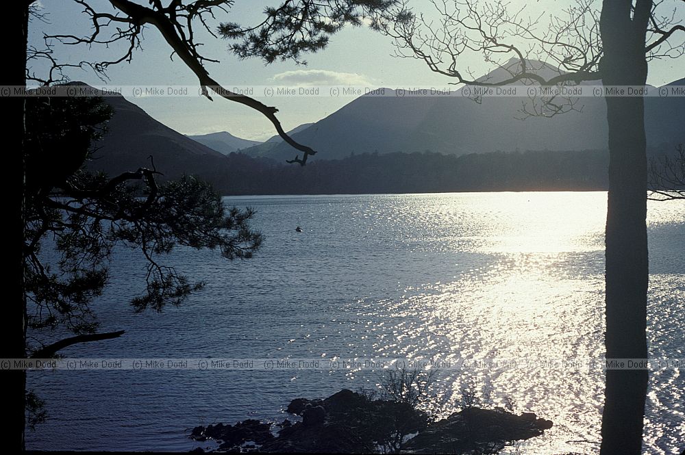 View from Friar's crag at sunset Derwentwater