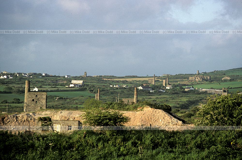 Disused tin mines and mine waste Cornwall