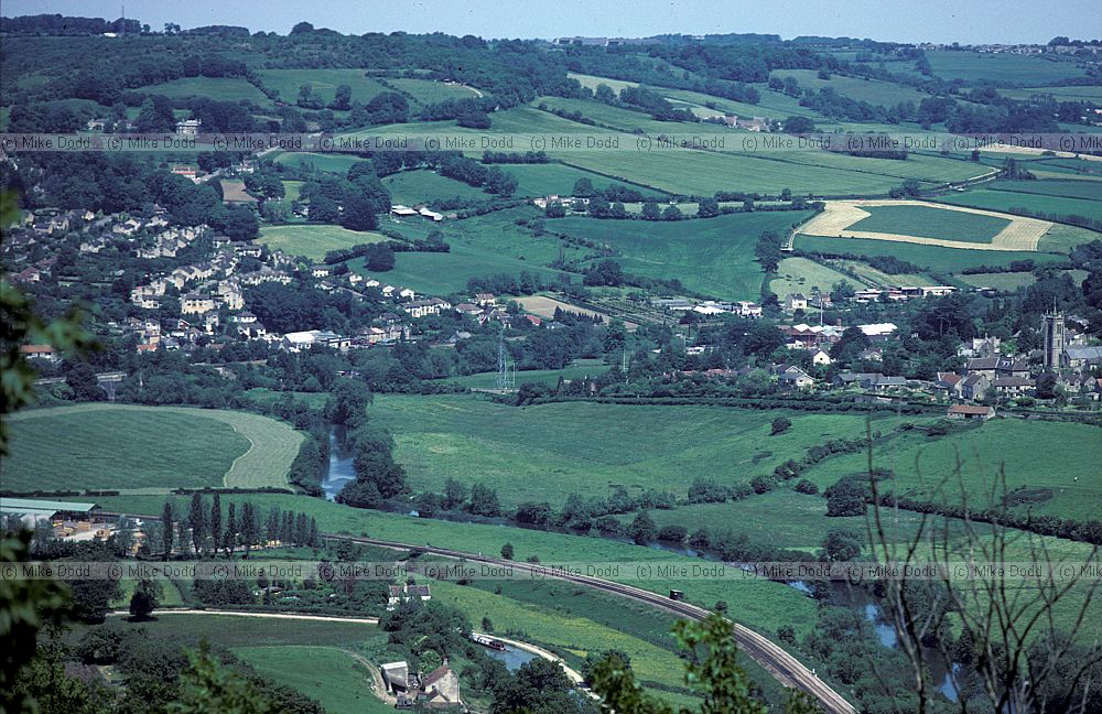 Bathford and Batheaston from Claverton down 1980 before major new road building