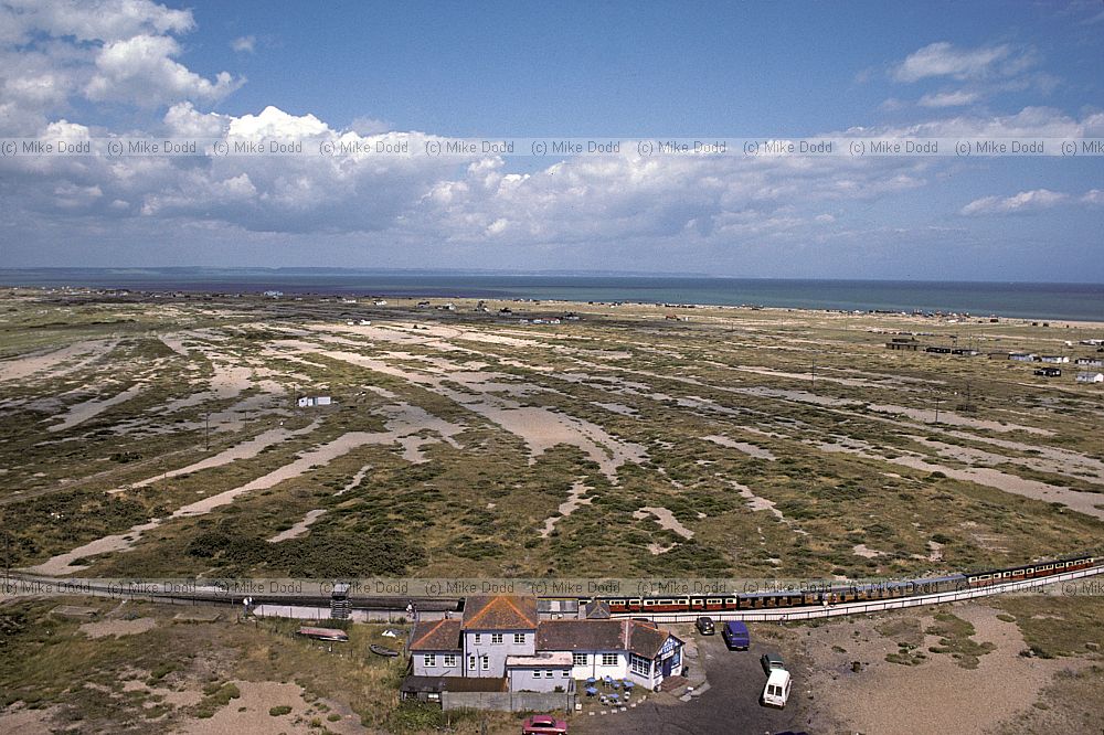 Shingle ridges with vegetation Dungeness Kent