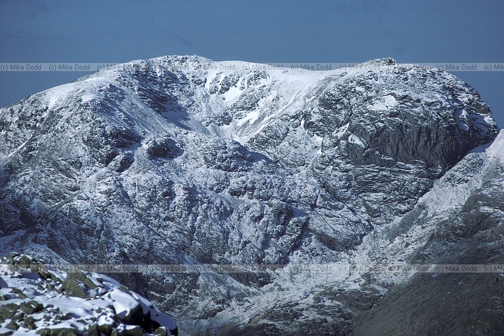 Scafell pike with snow Lake district