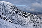 Sharp edge ridge in snow, Lake District