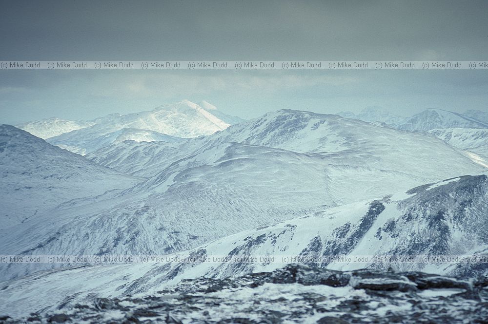 Snow covered mountain Beinn Achaladair, Scotland