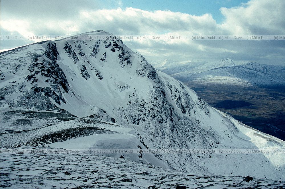 Snow covered mountain Beinn Achaladair, Scotland