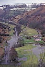 Miller's dale with flooded river Wye from Monsal Head