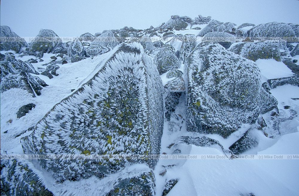 Ice on rocks, Lake District