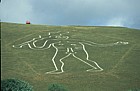 Cerne Abbas giant figure carved out of chalk down, Dorset