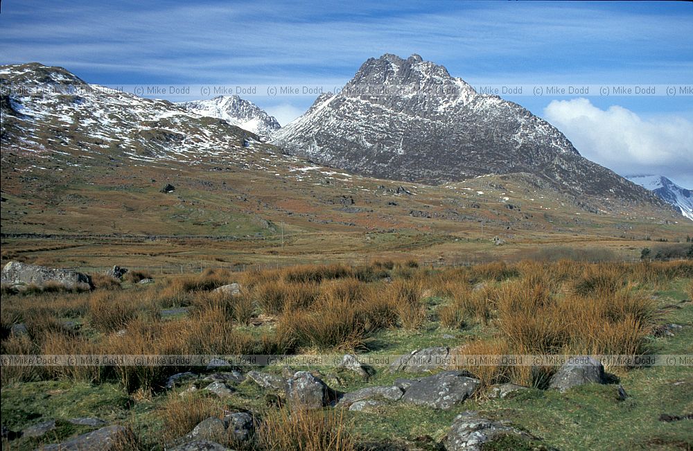 Tryfan mountain, snow, Snowdonia, Wales
