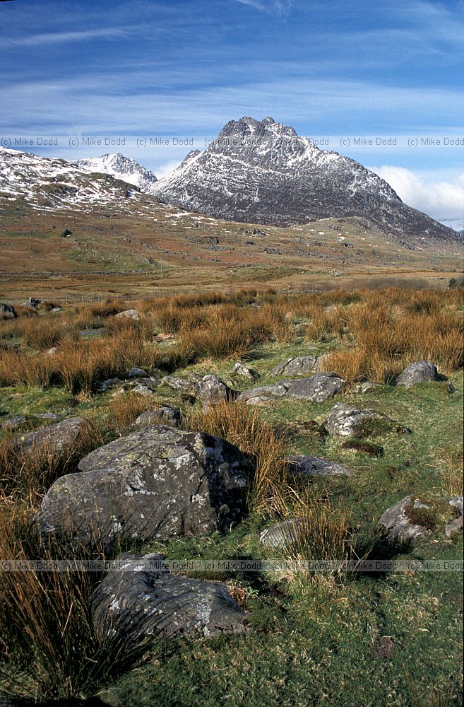 Tryfan mountain, snow, Snowdonia, Wales