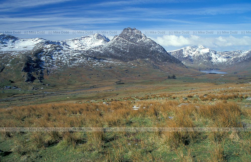 Tryfan mountain, snow, Snowdonia, Wales