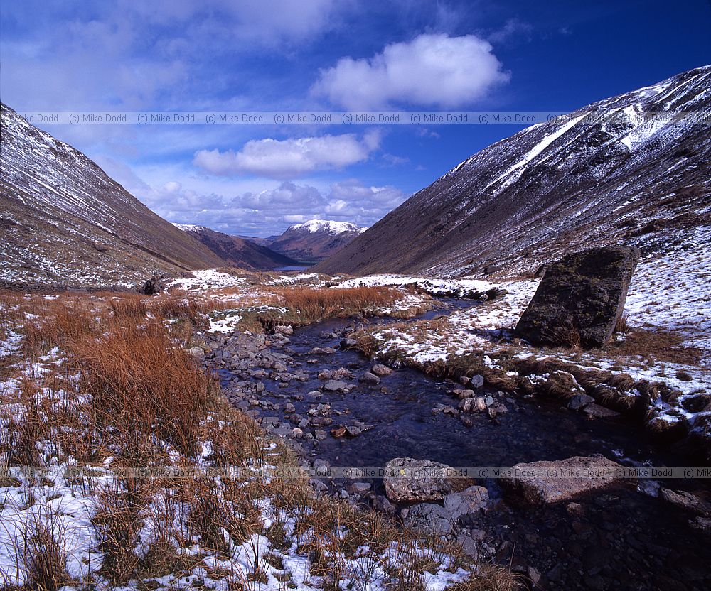 Kirkstone pass with snow Lake District
