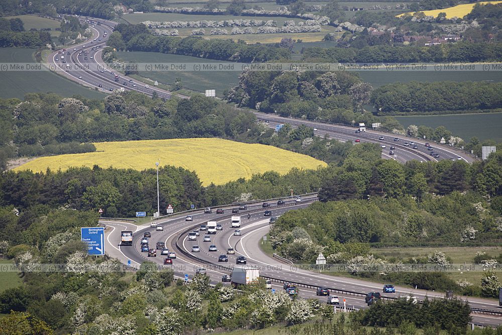 M40 Aston Rowant Oxfordshire countryside