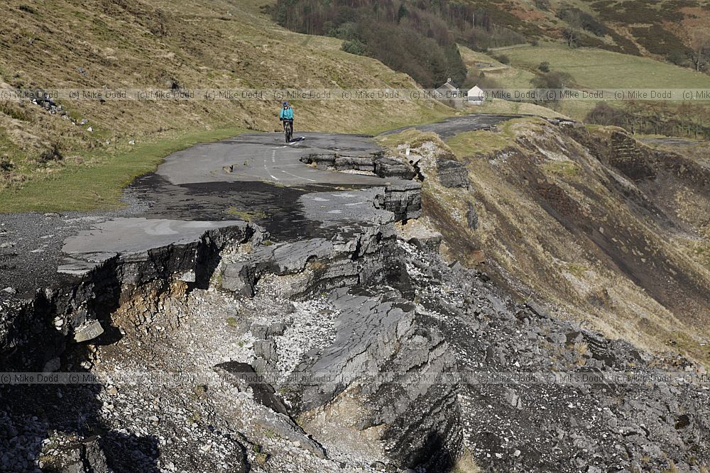 Mam Tor landslide A625 fallen apart