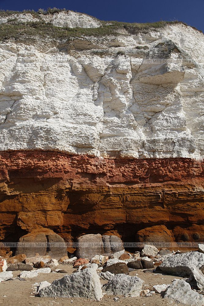 Lower chalk over red chalk and carstone at Hunstanton