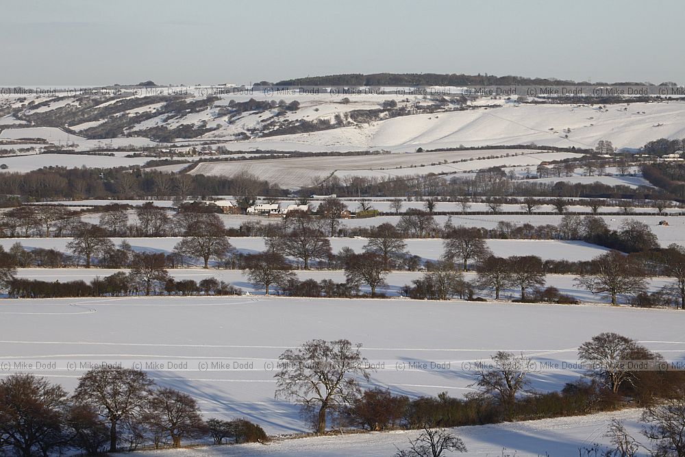 Snowy chiltern landscape