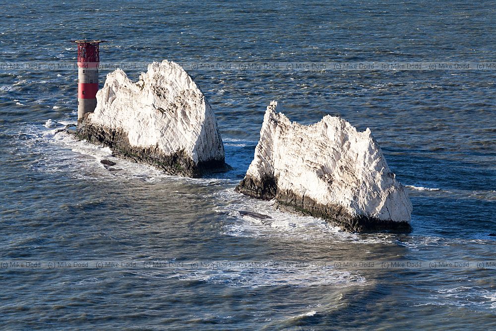 The needles Isle of Wight almost vertical chalk strata that were heavily folded during Alpine Orogeny