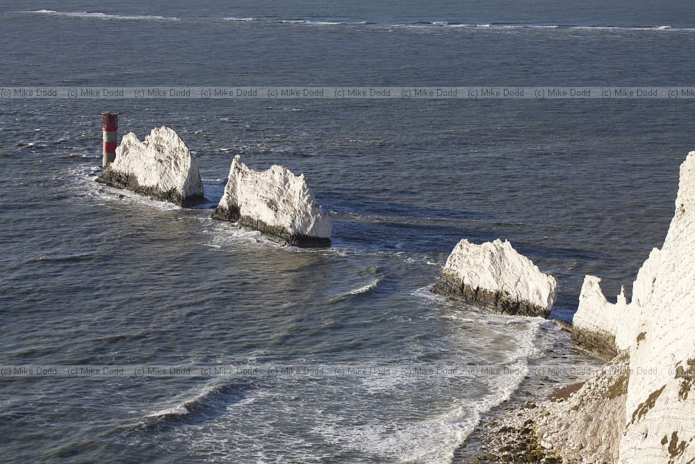 The needles Isle of Wight almost vertical chalk strata that were heavily folded during Alpine Orogeny