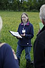 Hillary Wallace talking about grassland restoration at Clattinger farm