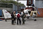 Valery Turin, Irina, David Gowing, Emily Dresner, Owen Mountford at airfield