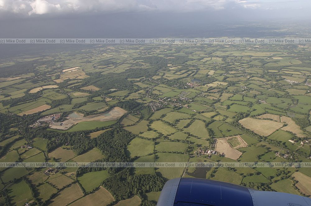 Countryside from plane, near Gatwick
