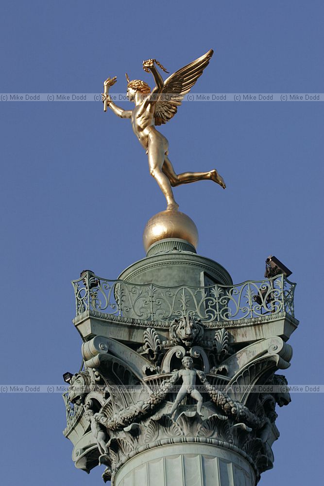 Colonne de Juillet with liberty statue Place de la Bastille