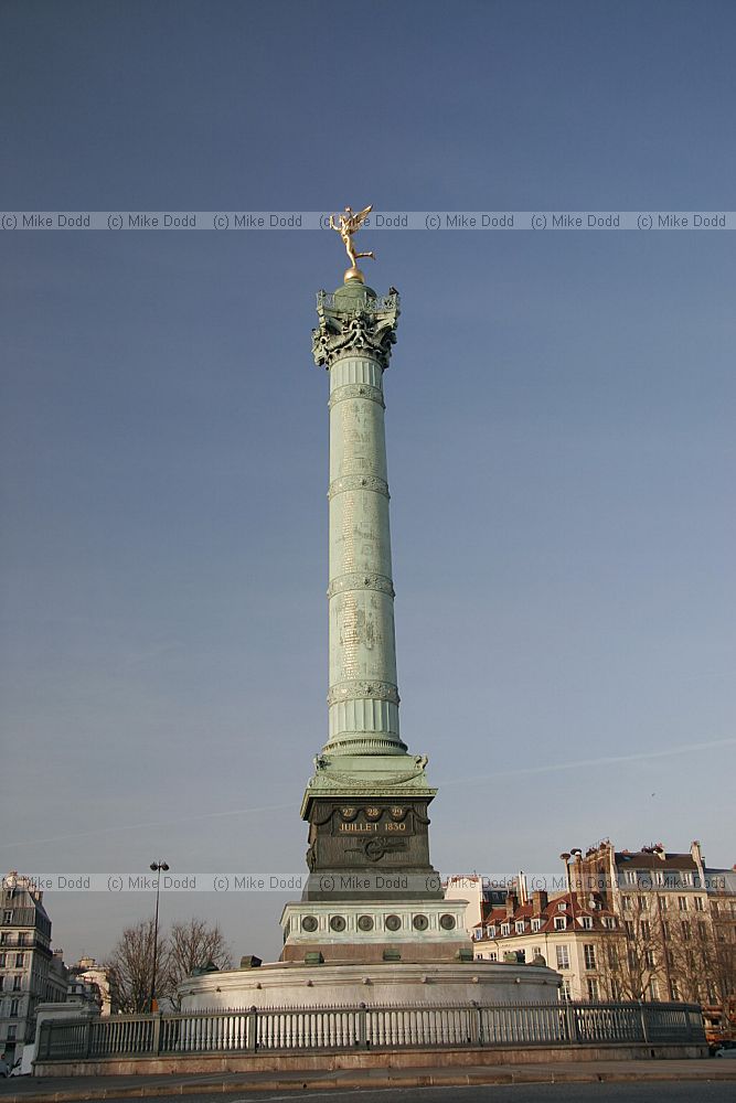 Colonne de Juillet with liberty statue Place de la Bastille