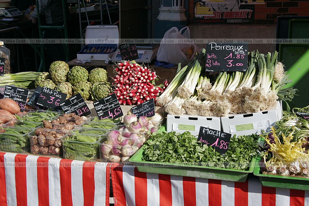 Fruit and vegetables in market Dijon