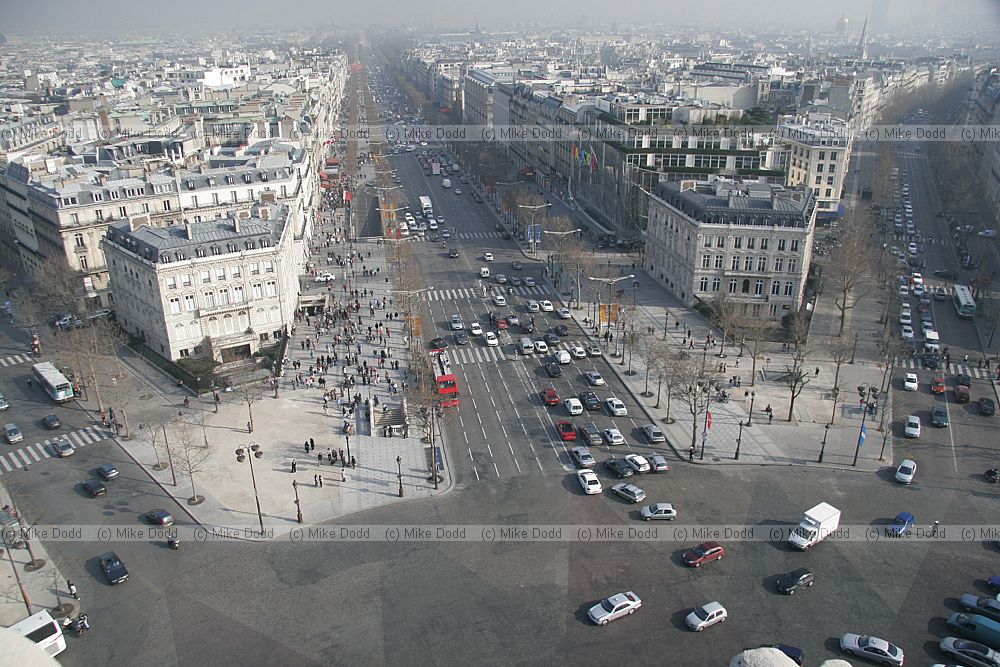 Roads from Arc de Triomphe Paris