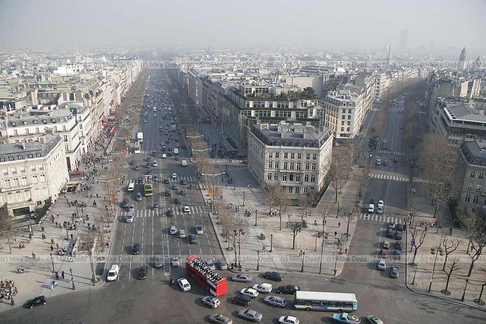 Roads from Arc de Triomphe Paris