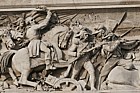 Stonework carvings of battle scenes Arc de Triomphe
