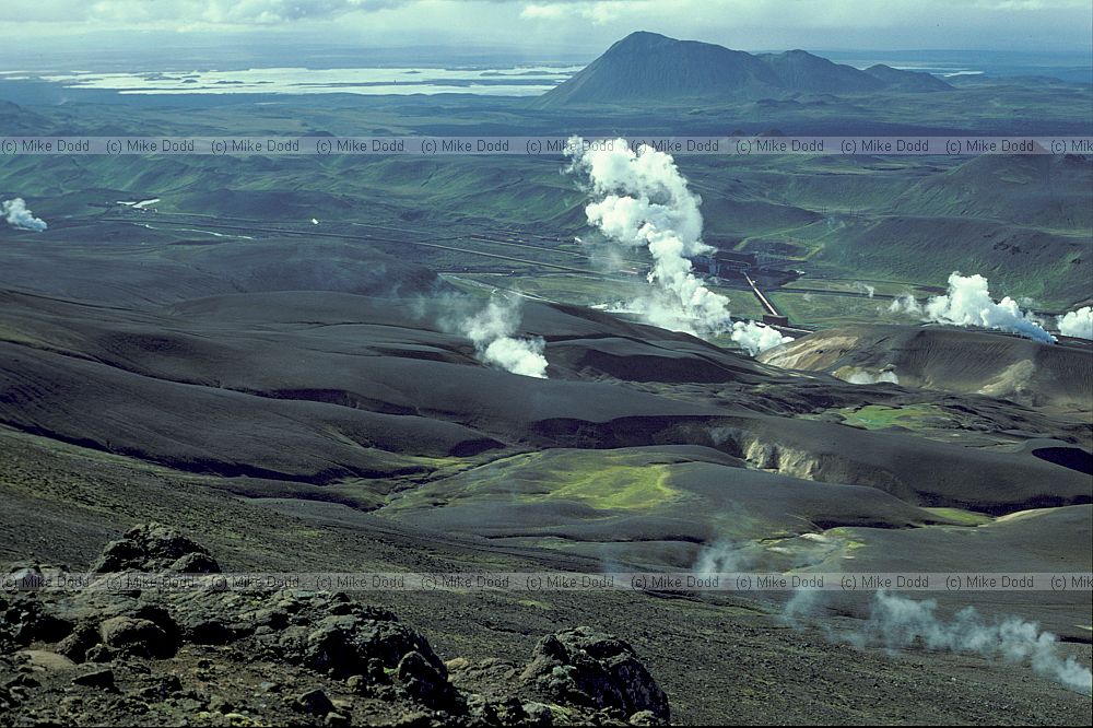 Geothermal power station from Krafla volcano