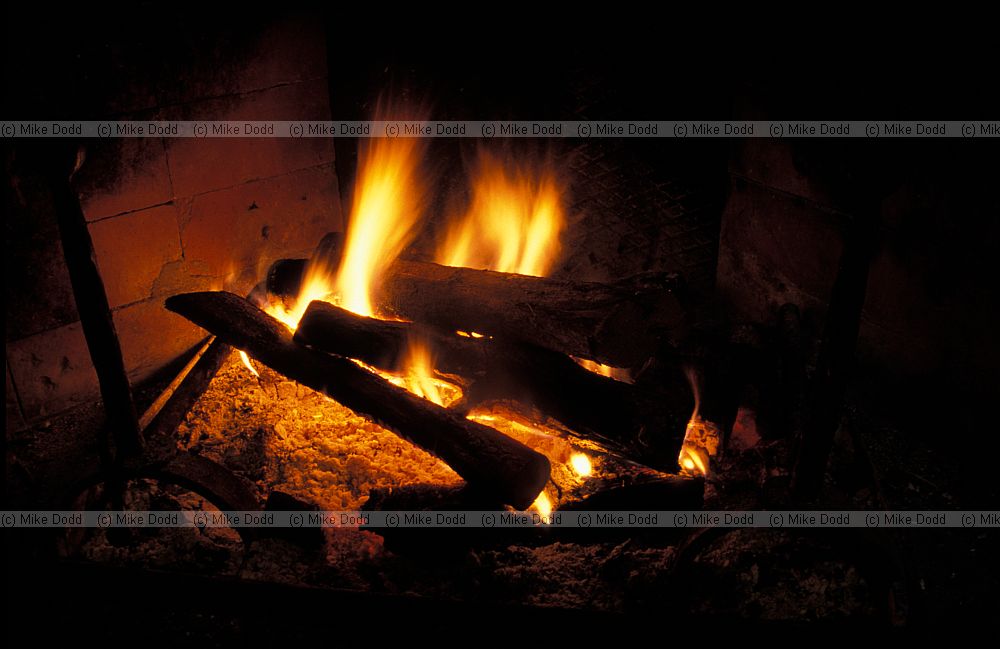 Log fire in house Roccalberti