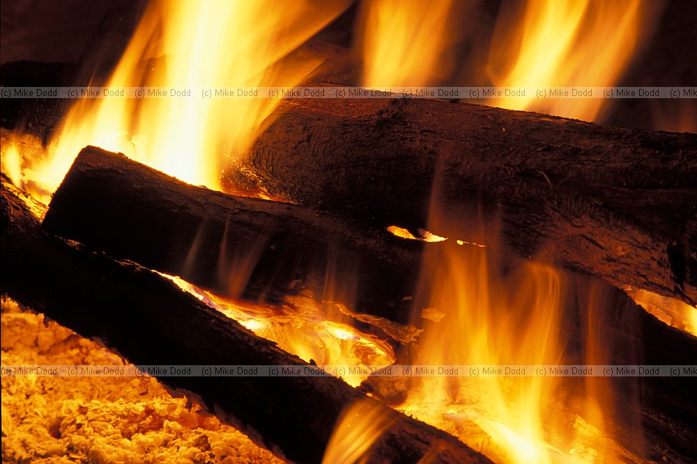 Log fire in house Roccalberti