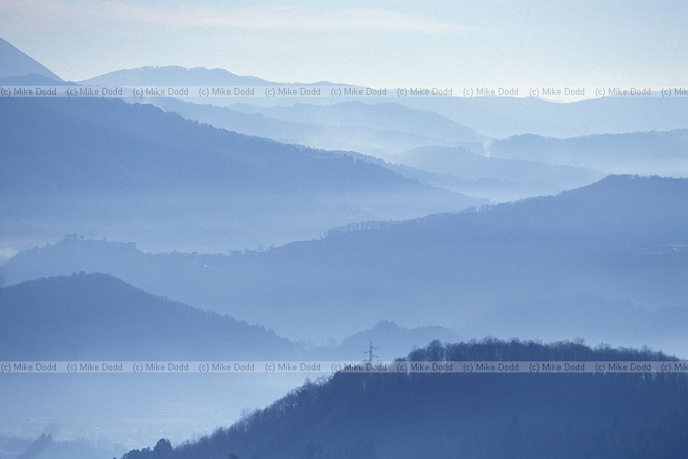 Morning mist and haze Garfagnana valley
