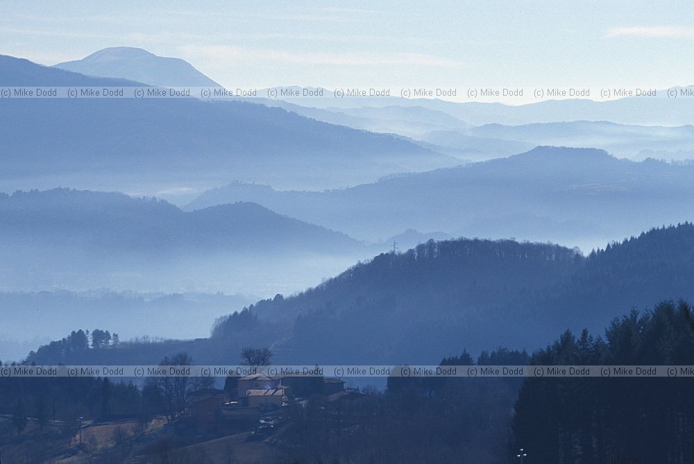 Morning mist and haze Garfagnana valley