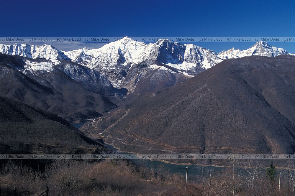 Pisanino and Tambura mountains with snow