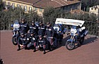 Police posing for photographs on day of largest peace demonstration ever in Firenze Florence