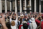 Crowds around the Pope St Peters square the Vatican Rome