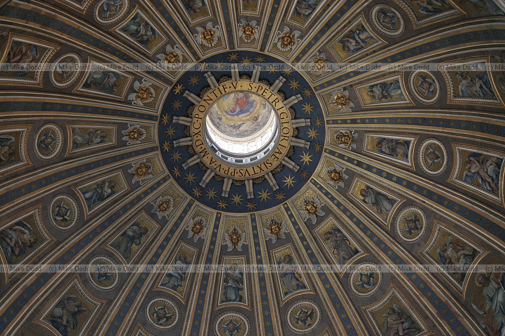 Dome inside St Peters Basilica Vatican Rome