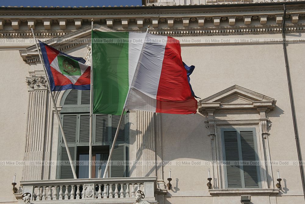 Palazzo del Quirinale with flags