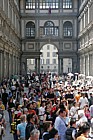 Piazza degli Uffizi full of people Florence