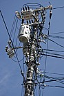 Electric wires on pylon