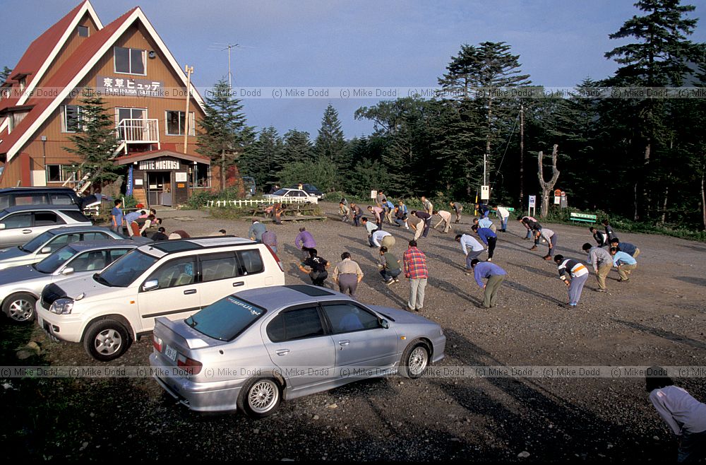 Early morning 6am exercise Chausu hut