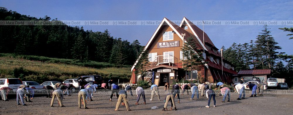 Early morning 6am exercise Chausu hut